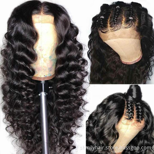 Human Hair Lace Front Wigs Loose Deep Wave Wig Bleached Knots Pre plucked Swiss HD Lace Raw Indian Hair Wigs For Black Women